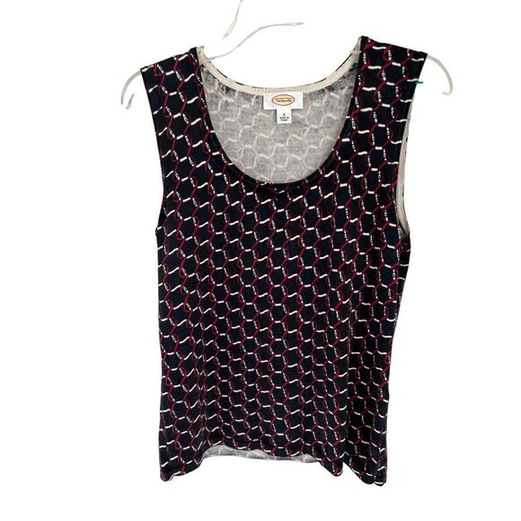 Talbots Tops - TALBOTS Silk Top Camisole Tank Blue Red Geometric Size Small